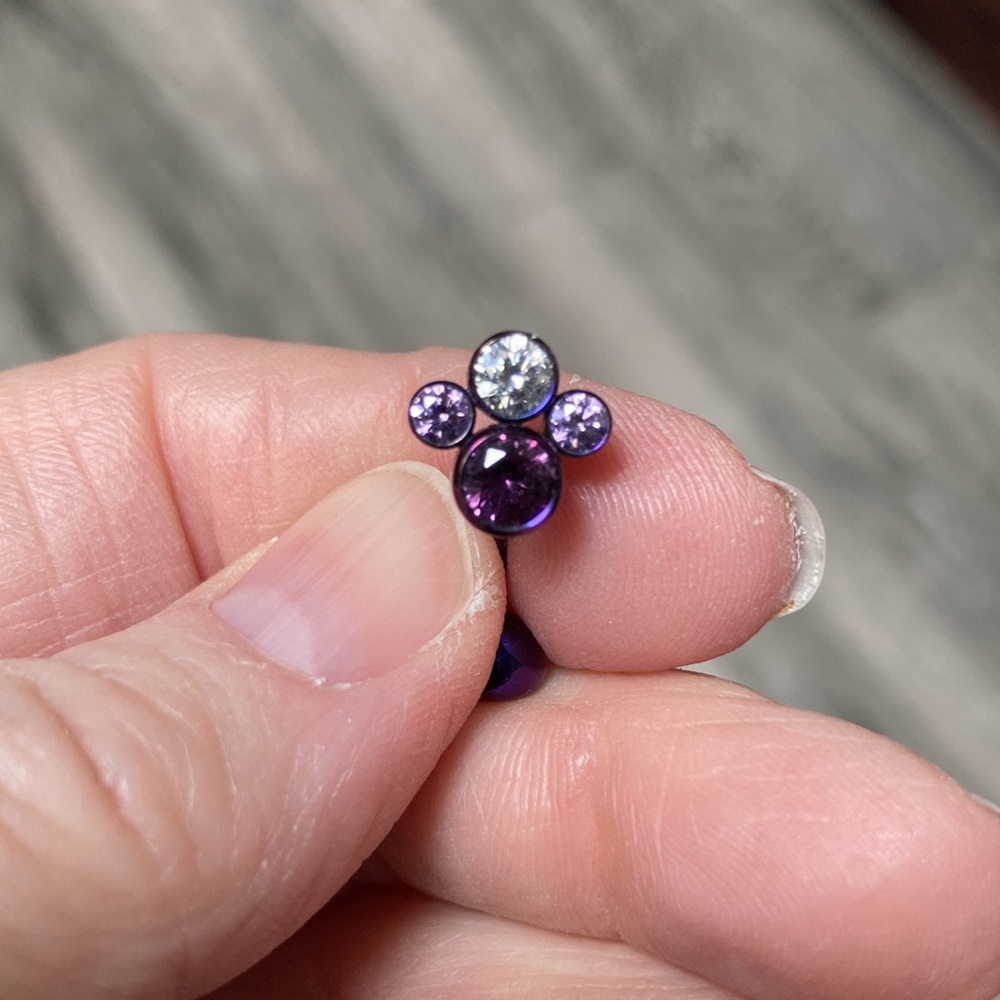 Anatometal Dark Purple Titanium Navel Curve - Picture 3 of 6